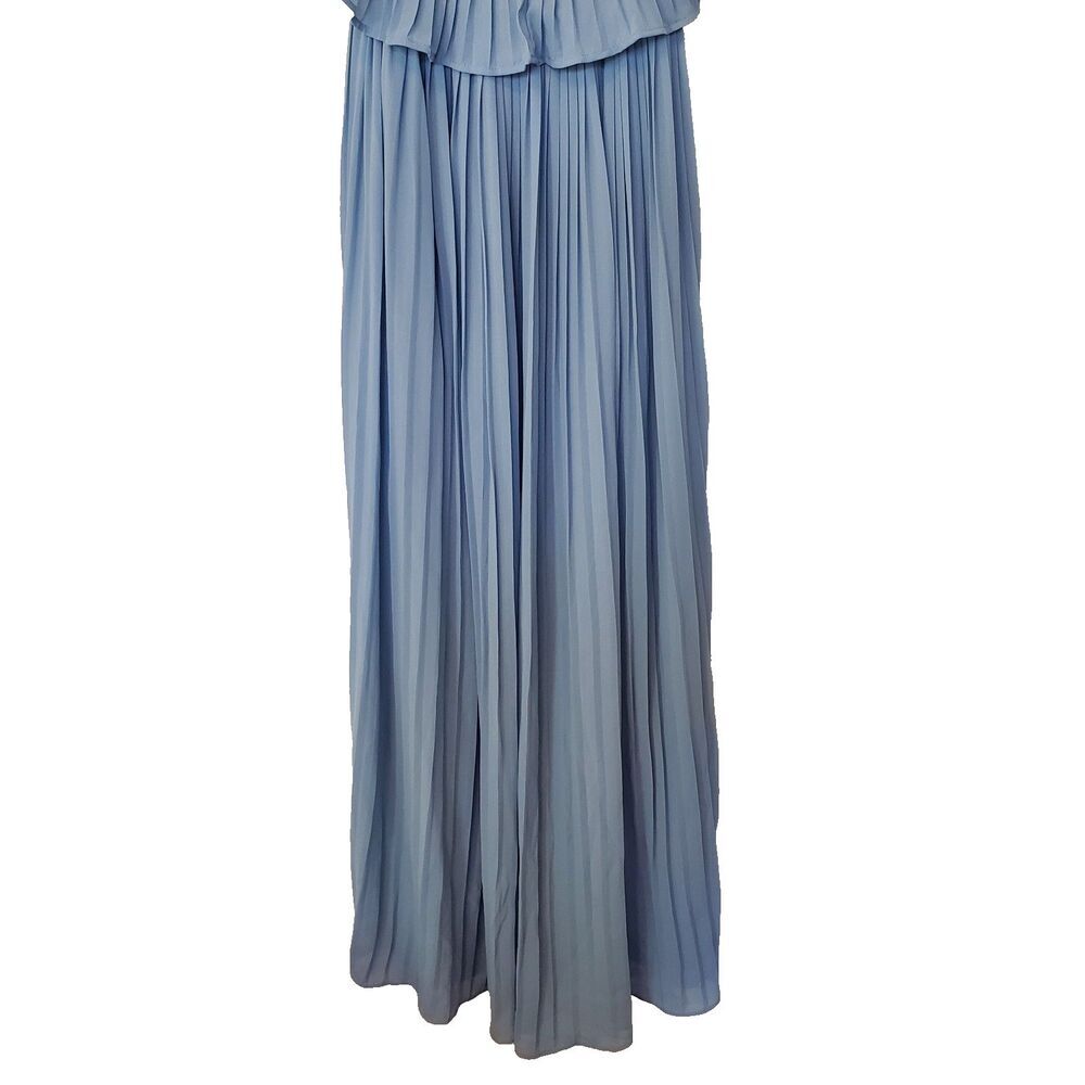 Soieblu Pleated Dress Off Shoulder Elastic Sky Blue Long Womens Sz Small - Picture 3 of 16